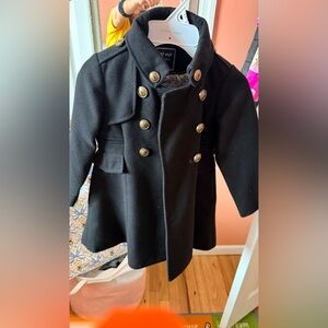 next Black Double-Breasted Pea Coat with Gold Buttons